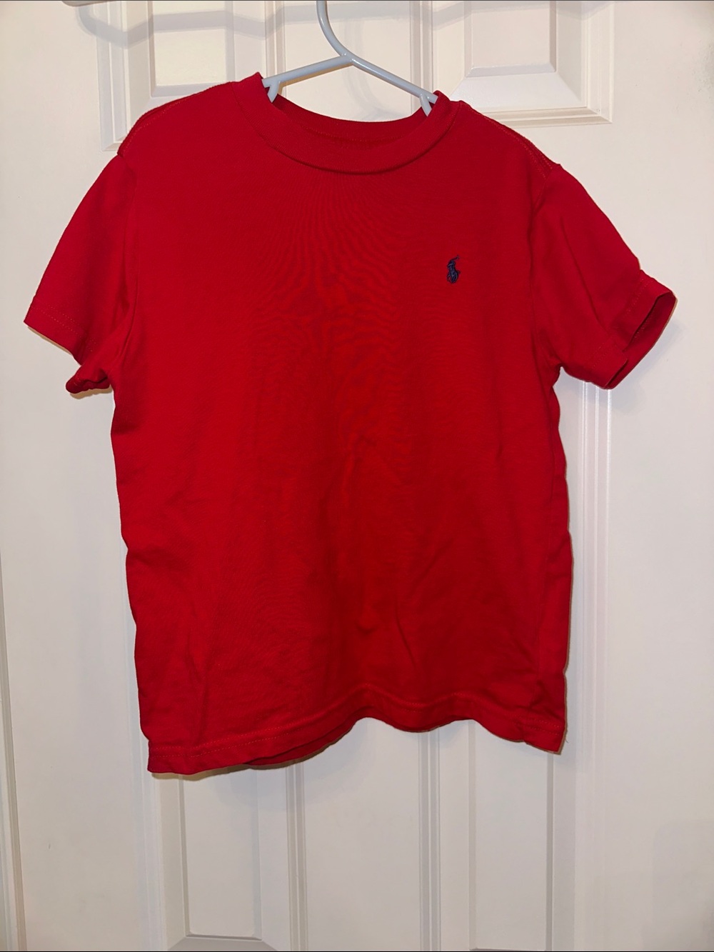 Boys Polo by Ralph Lauren Red Short Sleeve Tee with Navy Pony